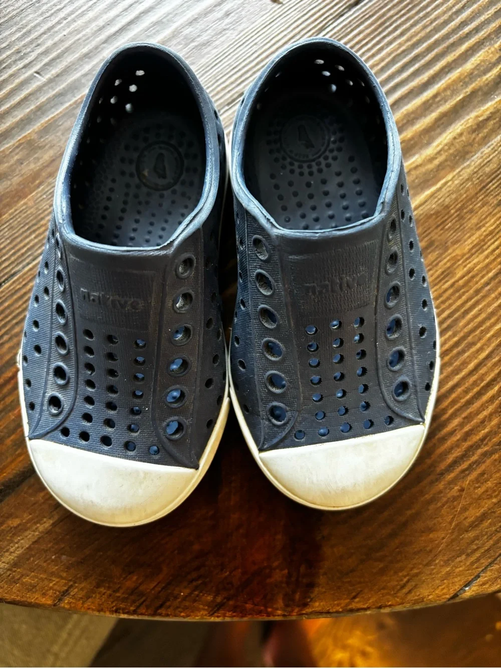 Native Shoes Kids Navy and White Slip-On Water Sneakers